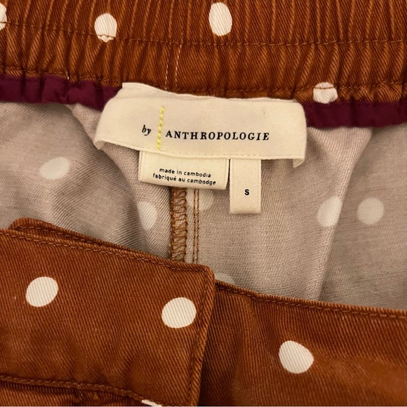 ANTHROPOLOGIE | ISOBEL Pleated Polka Dot Orange Wide Leg Pants Size S - Picture 7 of 7